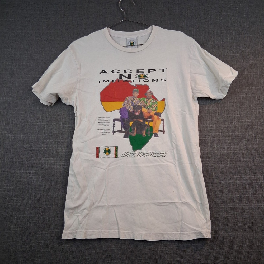 Cross Colours Accept No Imitations Africa Graphic T-Shirt White Small